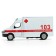 Metal machine "ambulance", 1:32, light and sound, inertia, doors open