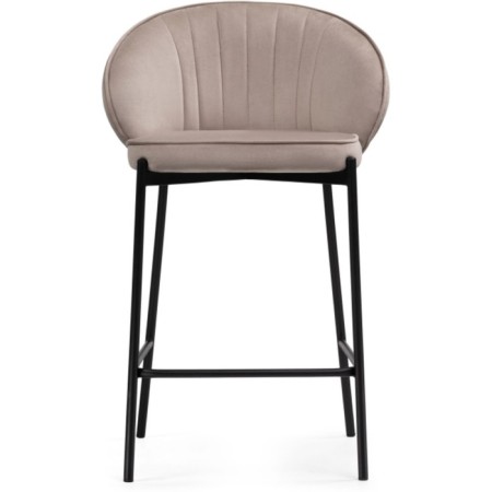 Stool Barny Neil Metal/velor, Black/Latte 58x45x92 cm-1