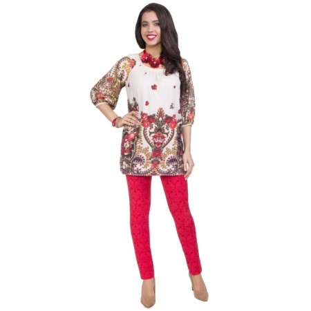 Female blouse, size 44, beige color-1