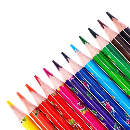 Pencils of 12 flowers in a cardboard box, flavored, triangular, wooden. Mix fruits-3