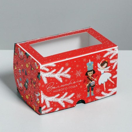 Box for Capcakes "Nutcracker" 10 x 16 x 10 cm, New Year-1