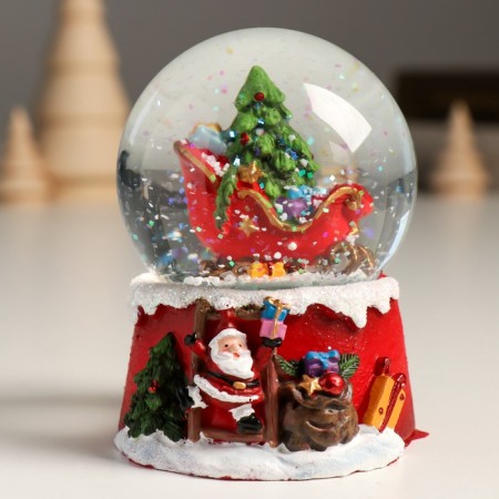 Souvenir Polystone Water Ball "Sails Santa Claus with gifts" 7x8x9 cm-7