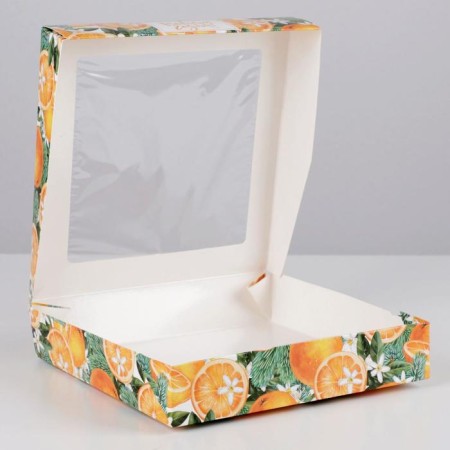 Folding box "Mandarin mood", 20 x 20 x 4 cm, New Year-4
