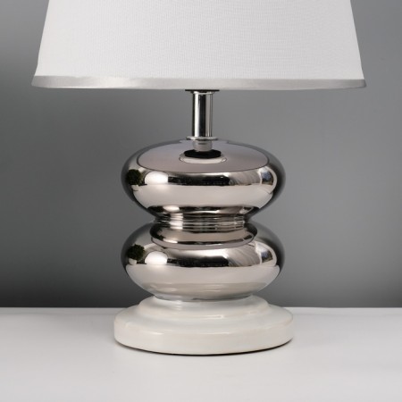 Traffic lamp with lampshade Risalux "dew", 1 × 40 W, E27, white/chrome, 20 × 20 × 32 cm-4