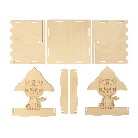 DIY wooden feeder for birds "Tiger", 15.5 × 15 × 18.5 cm, Greengo-2