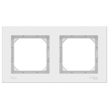 Frame SE AtlasDesign Aqua, 2 posts, IP44, White, Atn440102-1