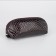 Cosmetic bag with zipper, black/burgundy color