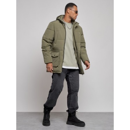 Extensive male winter park, size 58, green color-8