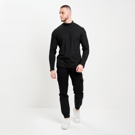 Joggers men's, black color, size 34 (54)-2