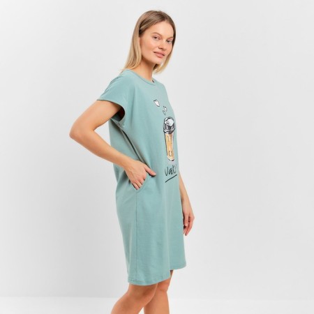 Homemade Women Wake Up dress, mint color, size 56-5