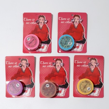 Set 2 objects: earrings, glitter "heart", pink color in silver, glitter color mix-4