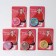 Set 2 objects: earrings, glitter "heart", pink color in silver, glitter color mix