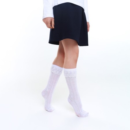 Golphs children's openwork with ruffles, white color, size 22-5