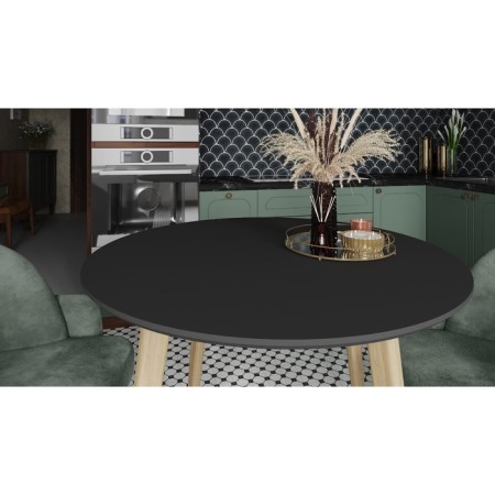 Dining table "Morgan", 900 × 900 × 756 mm, color graphite / oak oak-1