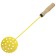 Ice scoop with a wooden handle, painted, yellow color