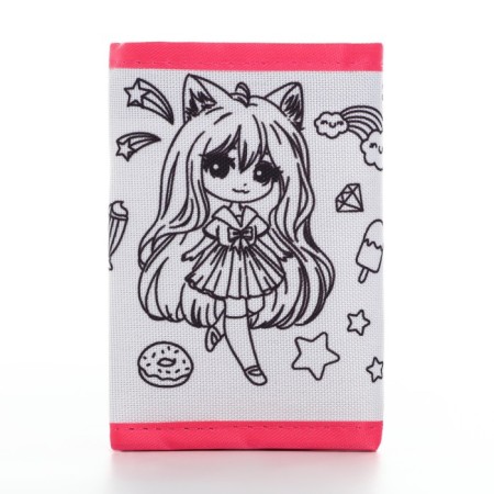 Velcro purse for coloring "Anime Girl"-3