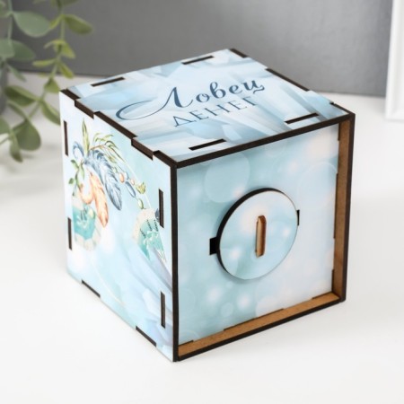 Копилка куб "Ловец денег" 10х10х10 см-5