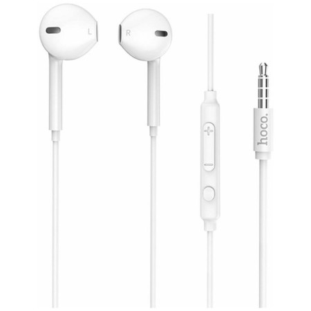 Hoco M55 headphones, wired, inserts, microphone, jack 3.5, 1.2 m, white-2