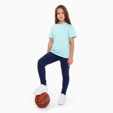 Thermal underwear for girls (leggings), blue color/melange, height 146 cm