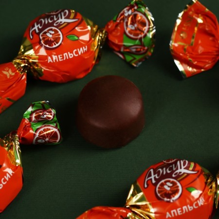Chocolate candies "Club of Real Men", with orange filling, 60 g.-2