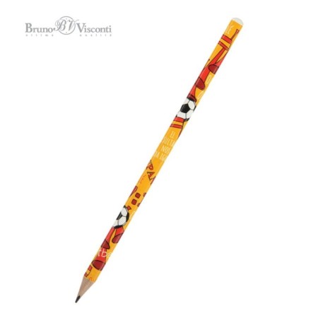 Chernographic pencil 2.0 mm Happy Graphix "Football. Champions. Spain", HB, three -sided