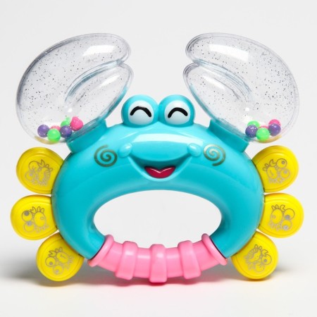 Rattle "crab", color mix, crush me, 12 cm-14