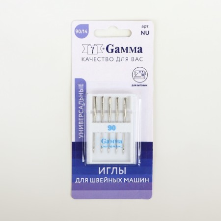 Needles for household sewing machines, universal, No. 90, 5 pcs, nu-3
