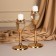 Climber Metal, glass per 1 candle "Serence" color gold 11 x 11 x 21 cm