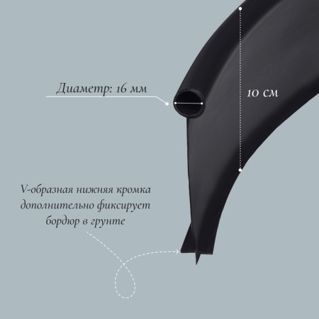 Border tape, 0.11 × 10 m, thickness 1 mm, plastic, black, kanta-1