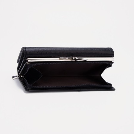 Women's wallet on magnets, black color-4