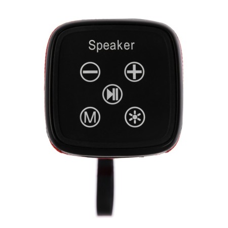 Portable column LM-882, 10 W, Bluetooth 5.0, 800 mAh, backlight, Micro SD, red-2