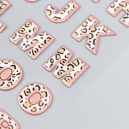 Plastic sticker "English alphabet and numbers. Leopard" 31x14 cm-1