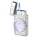 Gas lighter with clock, piezo, flame adjustment, 3.6 x 1.4 x 6.7 cm