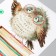Sticker Plastic Interior Color "Baby Owl on Books" 23x29 cm