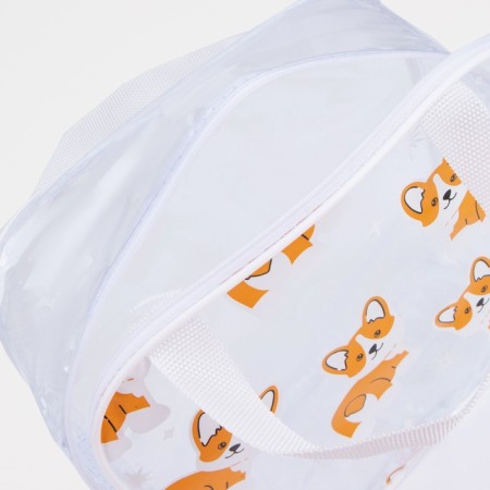 Cosmetic bag with lightning, white/transparent color-3