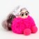 Soft toy "Puppet Model" on a key fob, 16 cm, fuchsia color