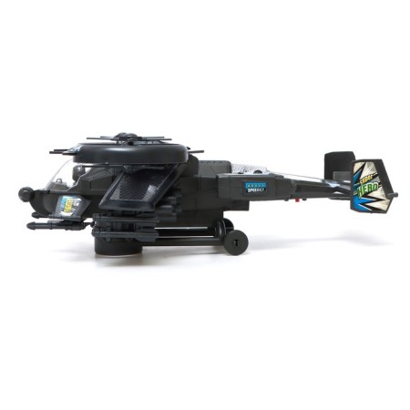 The “fighter” helicopter, works from batteries, light and sound, black color-1