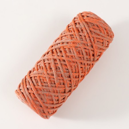 Knitting cord 35% cotton, 65% polypropylene 3 mm 85m/160 ± 10 g (khaki/orange)-1