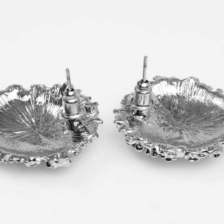 Earrings Metal "Caribbean" circle, color silver-1