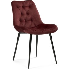 Chair on the Grass -Karkas Goyar Metal/velor, Black/Red 51x61x82 cm