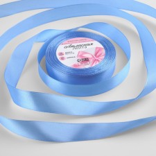 Satin tape, 20 mm × 23 ± 1 m, color of heavenly blue No. 278