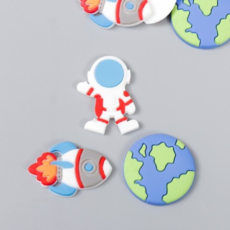 Decor for creativity rubber "Cosmos" set 15 pcs MIX 3x3 cm