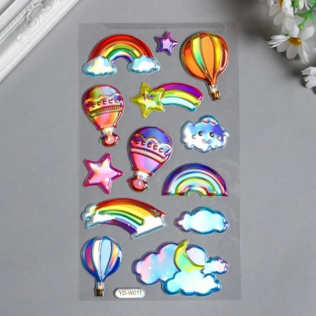Sticker plastic holography "Cosmos" mix 23x11 cm-1