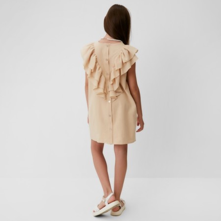Платье для девочки MINAKU: Cotton Collection цвет светло-бежевый, рост 122-12