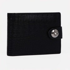 Male purse for magnet, department for bills, for maps, for coins, black color