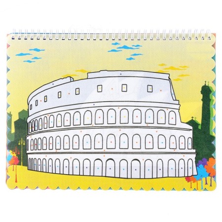 Coloring book “Sights” Street Streets 12 centers, 3D glasses, water bottle-10