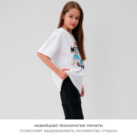 T -shirt Children's Minaku, white color, height 110 cm-15