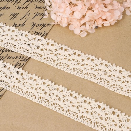 Knitted lace, 40 mm × 10 ± 1 m, beige color-1