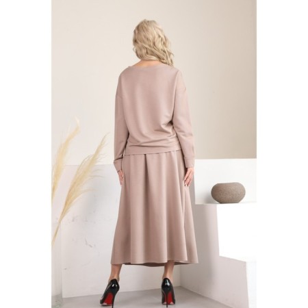 Female suit, size 54, beige color-14