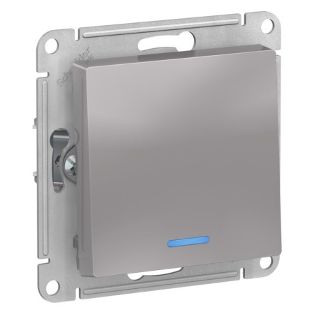 Switch SE AtlasDesign, 10 A, 1 key, with backlight, CLA, mechanism, aluminum color-1